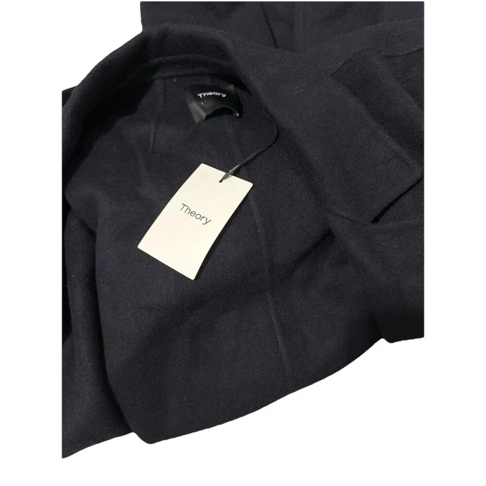 Theory‎ Sileena Nocturne Navy Winsome 2 double face wool coat MEDIUM NWT $595